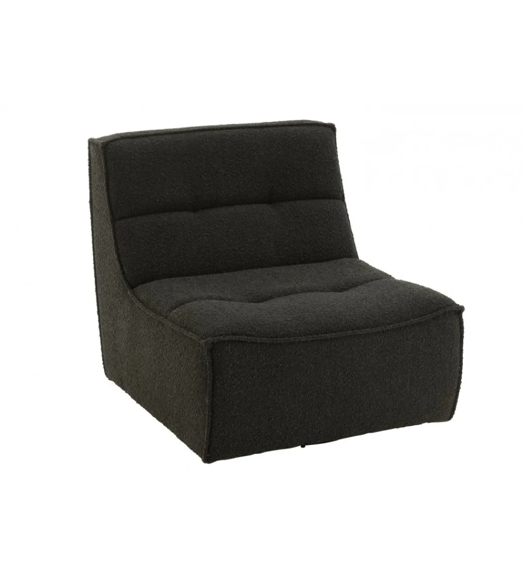 Fotel obrotowy Swivel Bouclé 83 cm czarny*J-Line Best