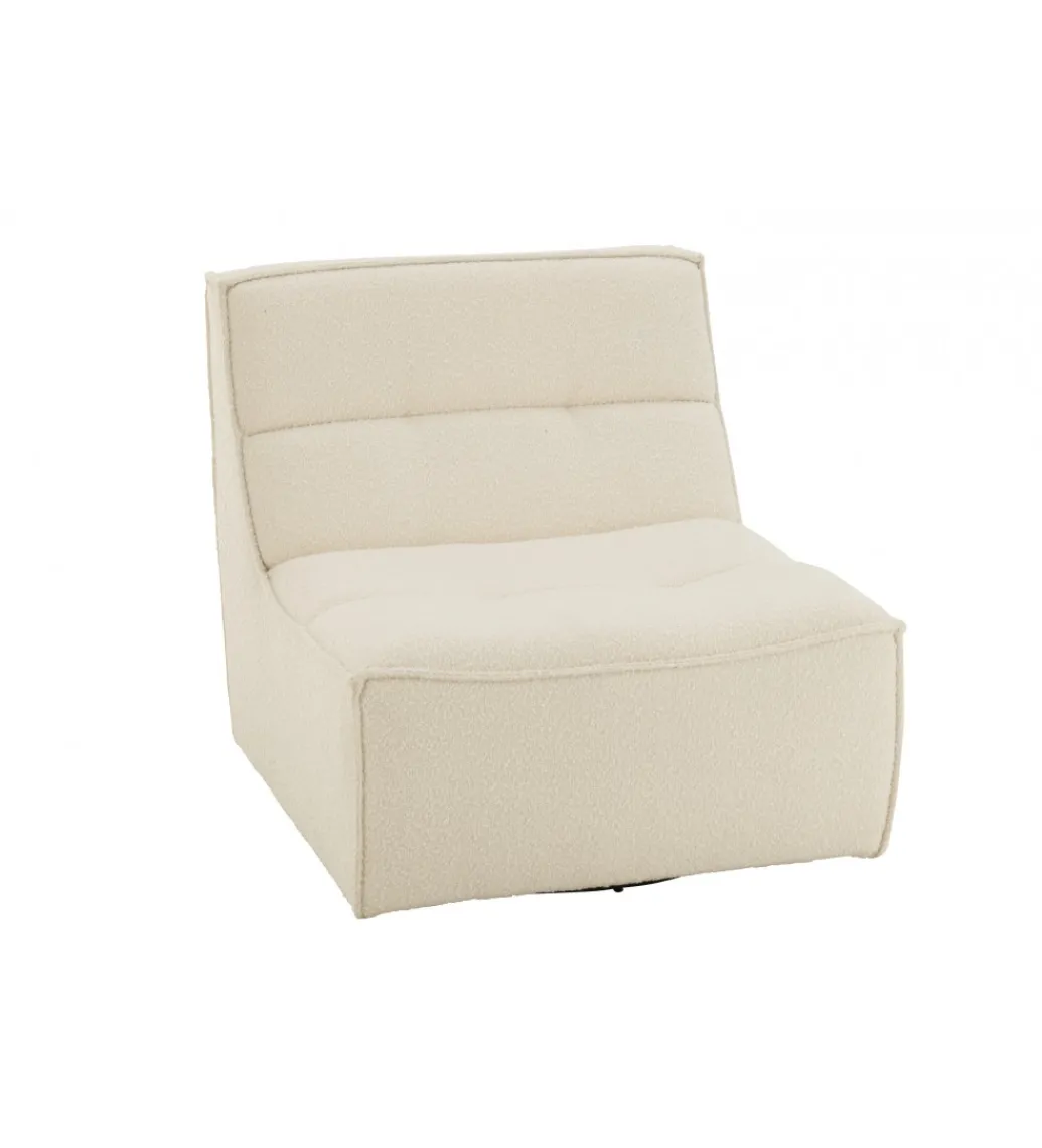 Fotel obrotowy Swivel Bouclé 83 cm kremowy*J-Line Outlet