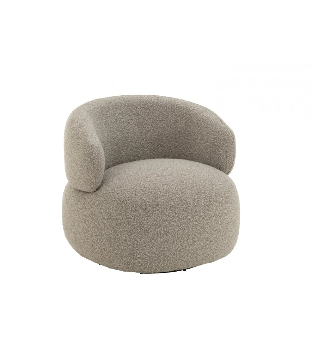Fotel obrotowy Swivel II Bouclé 82 cm taupe*J-Line Outlet