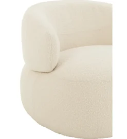 Fotel obrotowy Swivel II Bouclé 82 cm kremowy*J-Line New