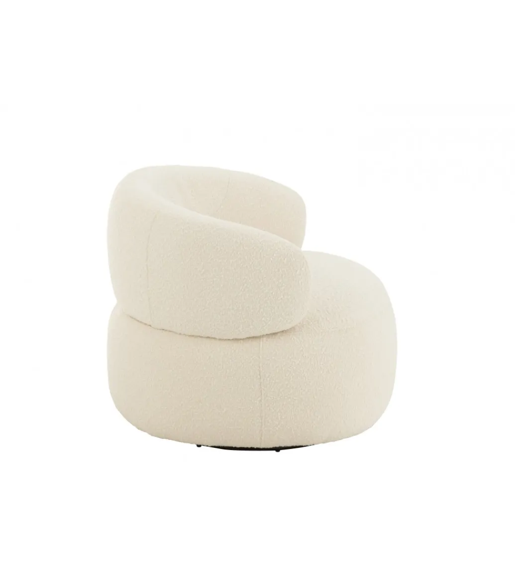 Fotel obrotowy Swivel II Bouclé 82 cm kremowy*J-Line New