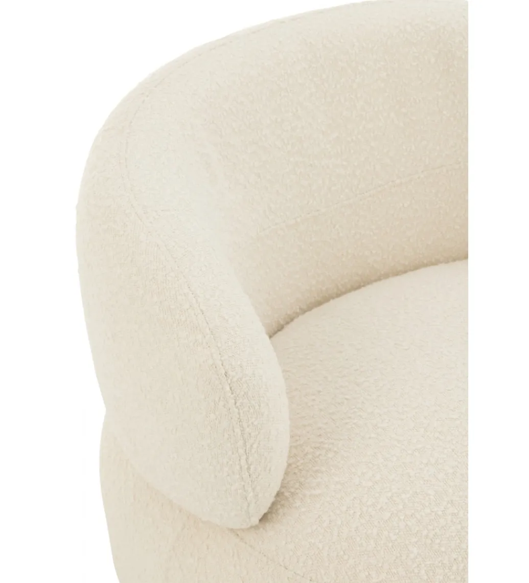 Fotel obrotowy Swivel II Bouclé 82 cm kremowy*J-Line New