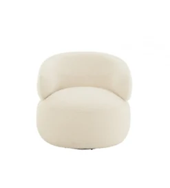 Fotel obrotowy Swivel II Bouclé 82 cm kremowy*J-Line New