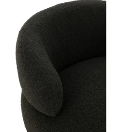 Fotel obrotowy Swivel II Bouclé 82 cm czarny*J-Line Best