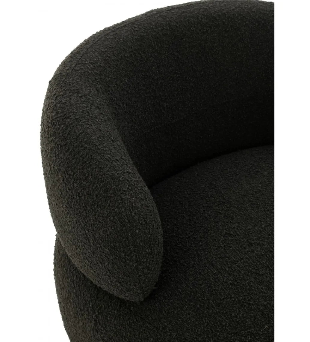 Fotel obrotowy Swivel II Bouclé 82 cm czarny*J-Line Best