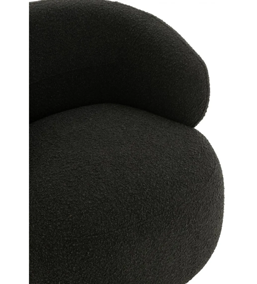 Fotel obrotowy Swivel II Bouclé 82 cm czarny*J-Line Best