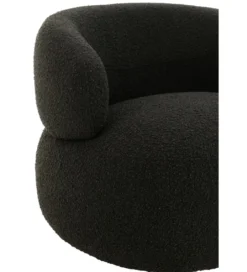 Fotel obrotowy Swivel II Bouclé 82 cm czarny*J-Line Best