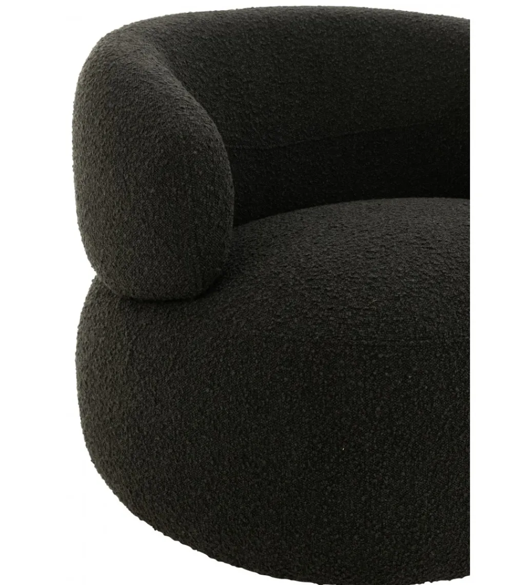 Fotel obrotowy Swivel II Bouclé 82 cm czarny*J-Line Best