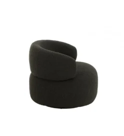Fotel obrotowy Swivel II Bouclé 82 cm czarny*J-Line Best
