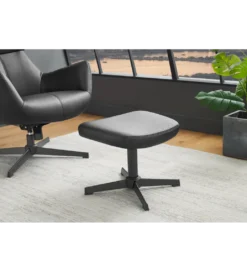 Fotel obrotowy VOGUE skórzany czarny*Invicta Interior - przedsprzedaż