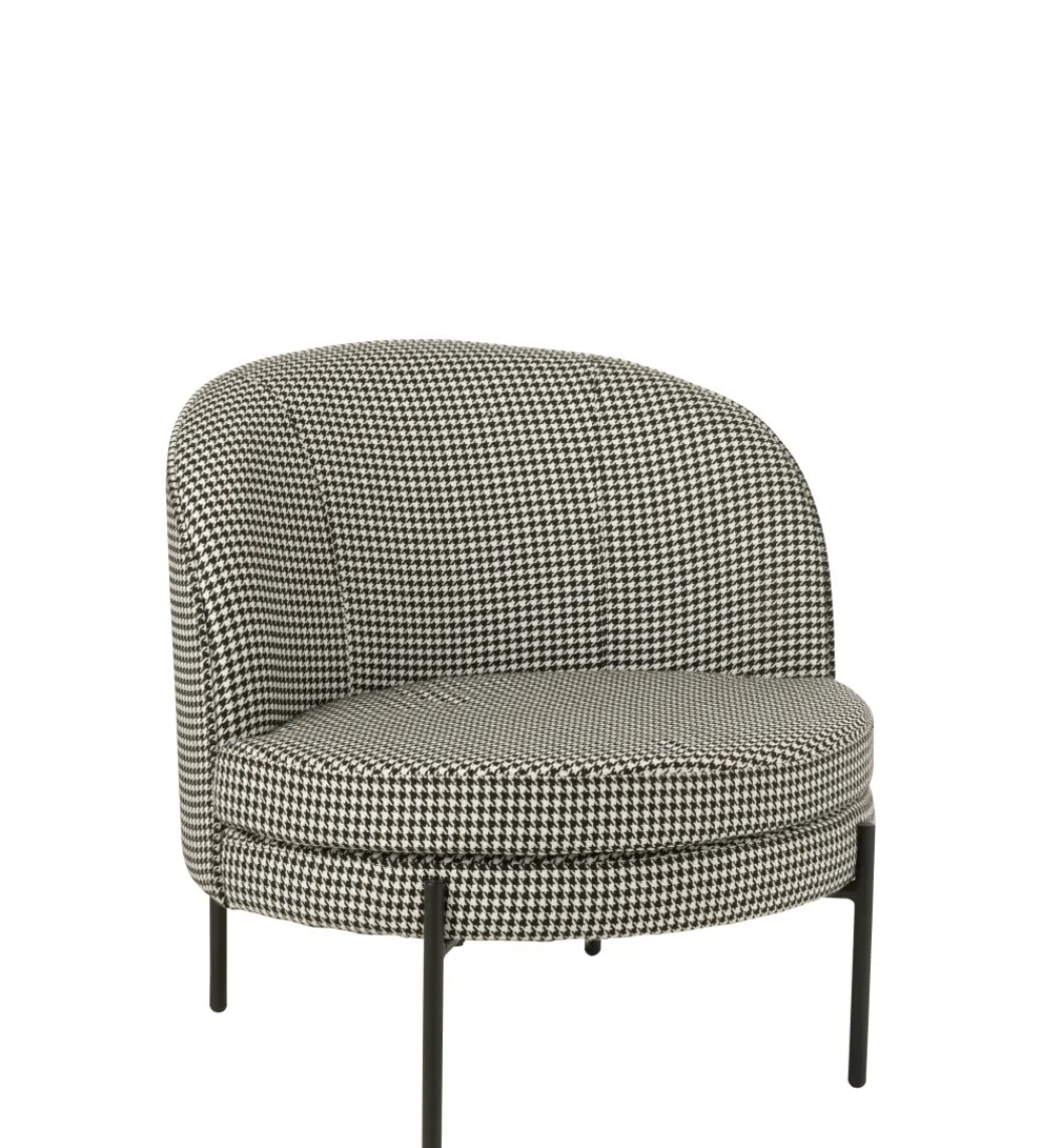 Fotel PIED DE POULE 70 cm czarnobiały*J-Line