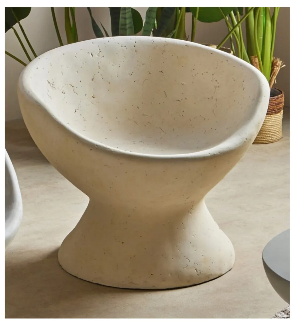 Fotel PIEDRA 60 cm biały wzorowany na kamień*Imeri