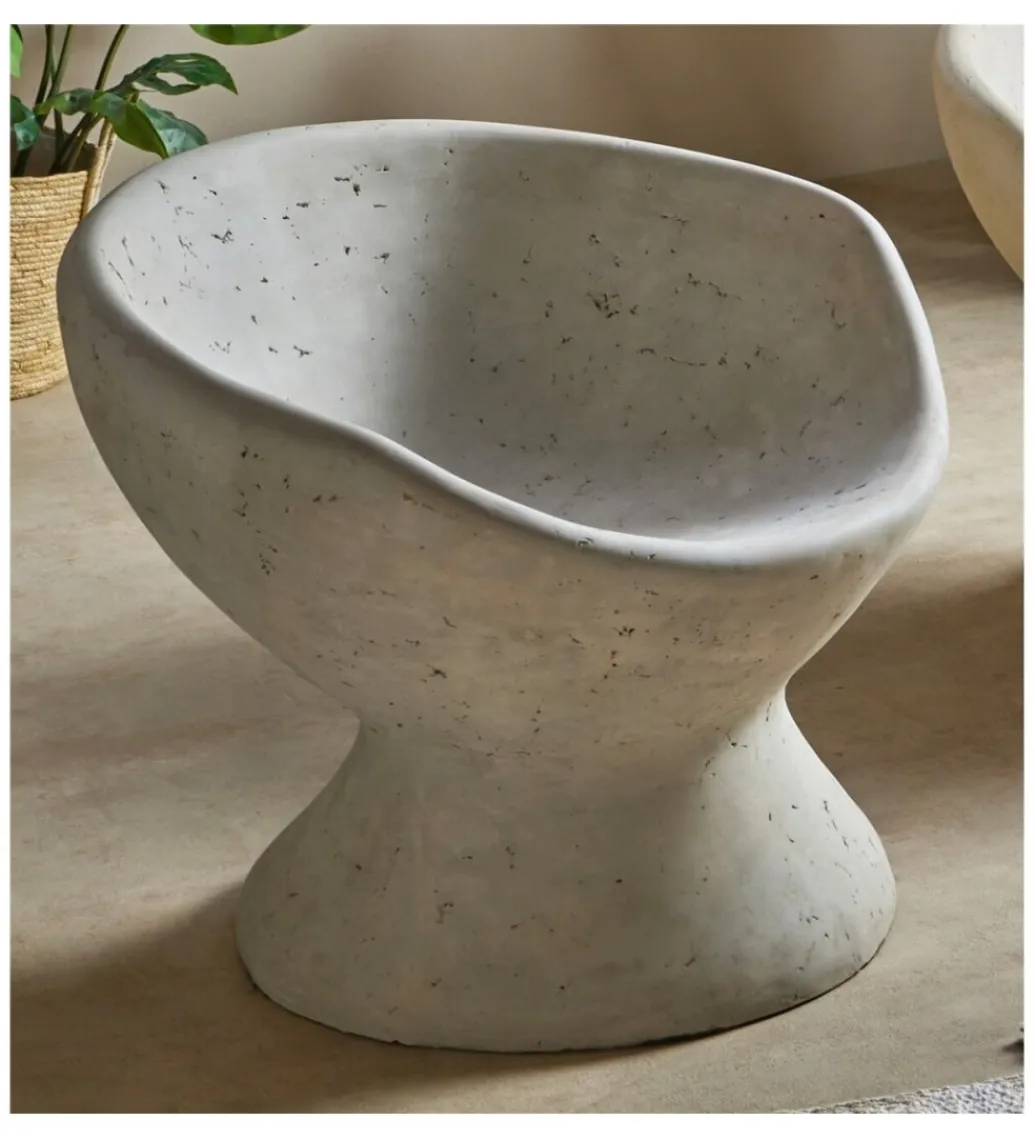 Fotel PIEDRA 60 cm szary wzorowany na kamień optyka betonu*Imeri New
