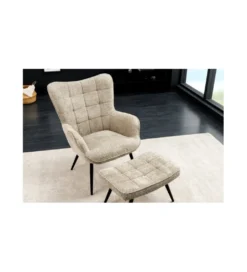 Fotel RAMIRO scandinavia Bouclé beżowy*Invicta Interior Discount