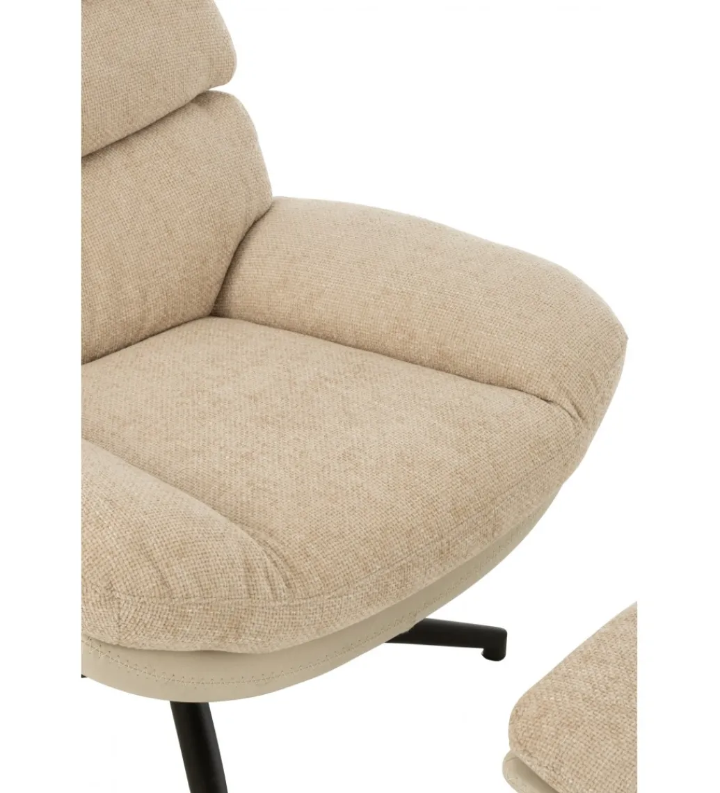 Fotel Relax z podnóżkiem beżowo szary*J-Line Sale