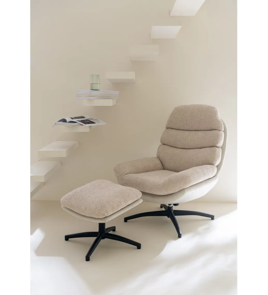 Fotel Relax z podnóżkiem beżowo szary*J-Line Sale