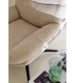 Fotel Relax z podnóżkiem beżowo szary*J-Line Sale