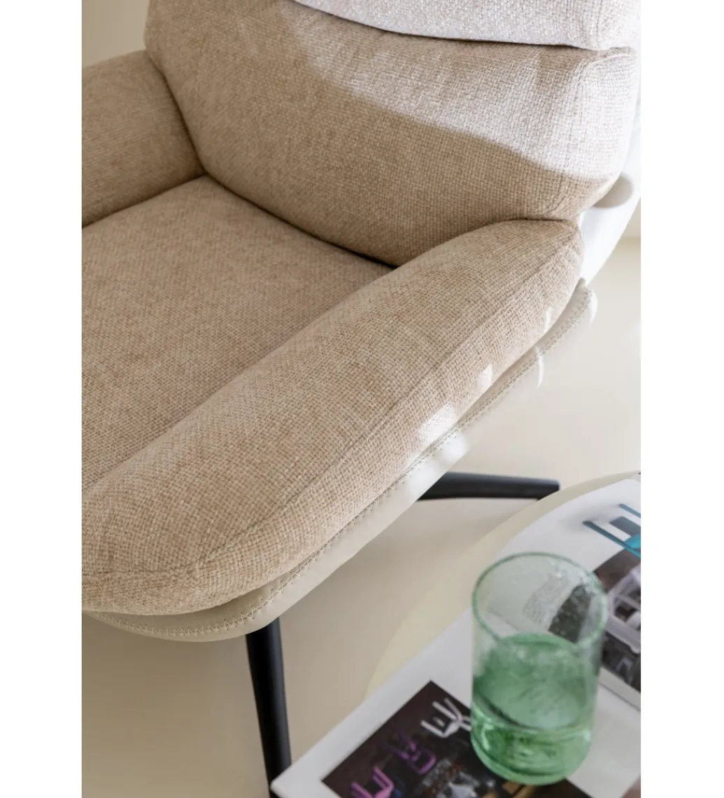Fotel Relax z podnóżkiem beżowo szary*J-Line Sale