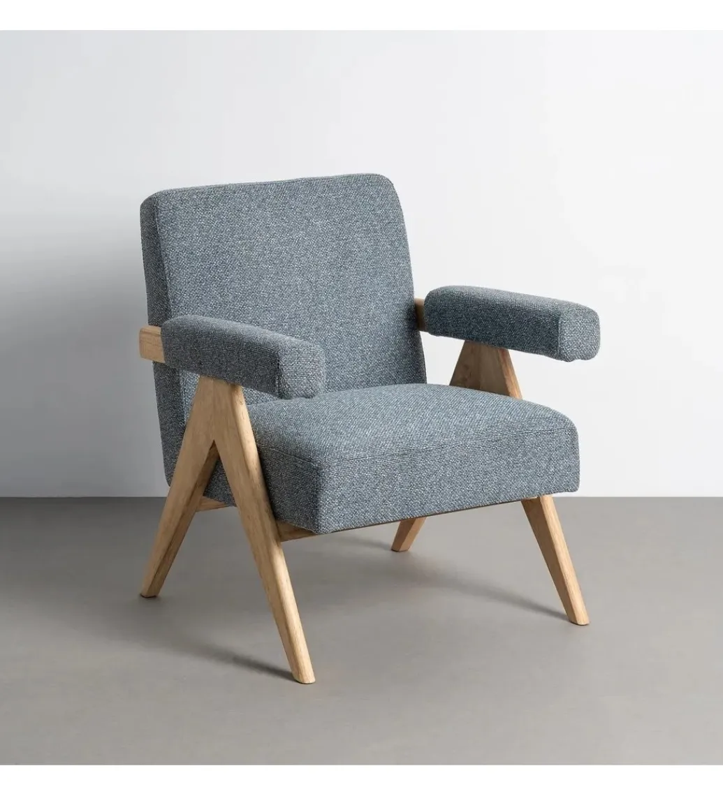 Fotel REZENTA 85 cm niebieski naturalny*Zona-Design Clearance