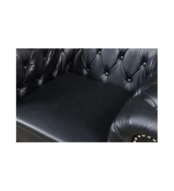 Fotel RONNI Chesterfield 110 cm czarny*Invicta Interior Discount
