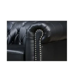 Fotel RONNI Chesterfield 110 cm czarny*Invicta Interior Discount
