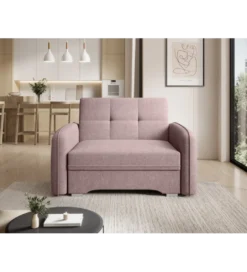 Fotel rozkładany LAINE 102 cm Poco 101 różowy*Comforteo Best