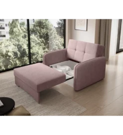 Fotel rozkładany LAINE 102 cm Poco 101 różowy*Comforteo Best