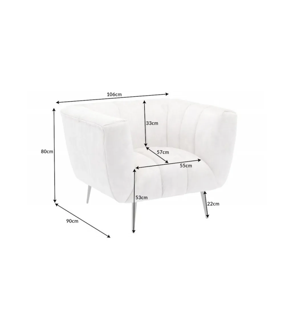 Fotel Scarlett 106 cm szampański beż*Invicta Interior Hot