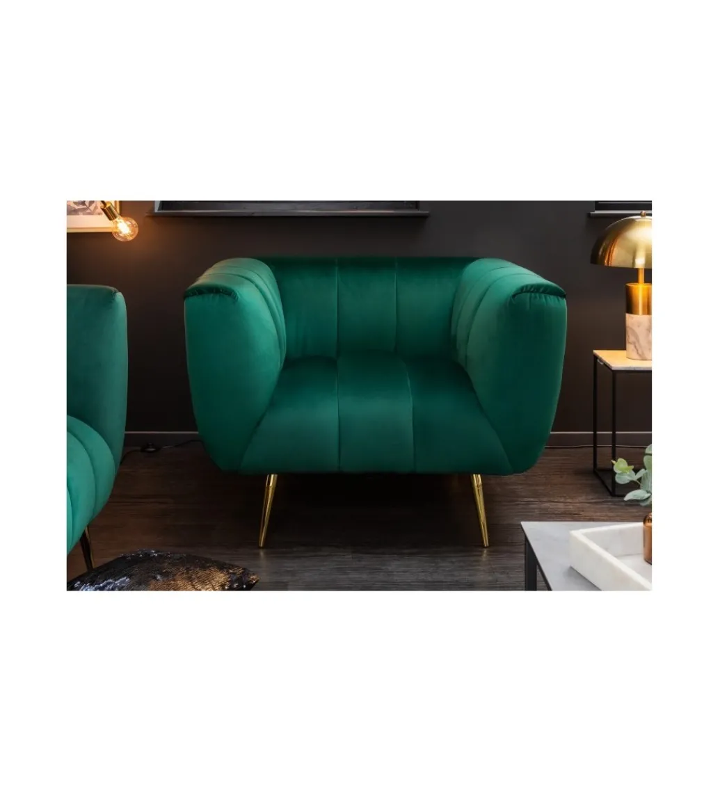 Fotel Scarlett szmaragdowo zielony*Invicta Interior Outlet