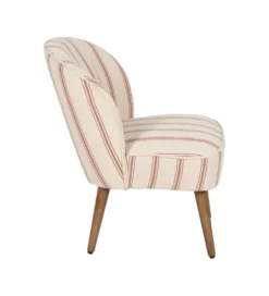 Fotel STRIMERS 73 cm biały w paski z terrakoty*Zona-Design New