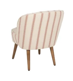 Fotel STRIMERS 73 cm biały w paski z terrakoty*Zona-Design New