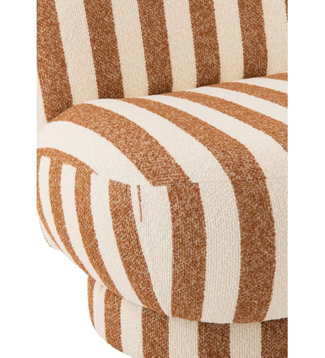 Fotel STRIPED 72 cm białokarmelowy*J-Line Sale