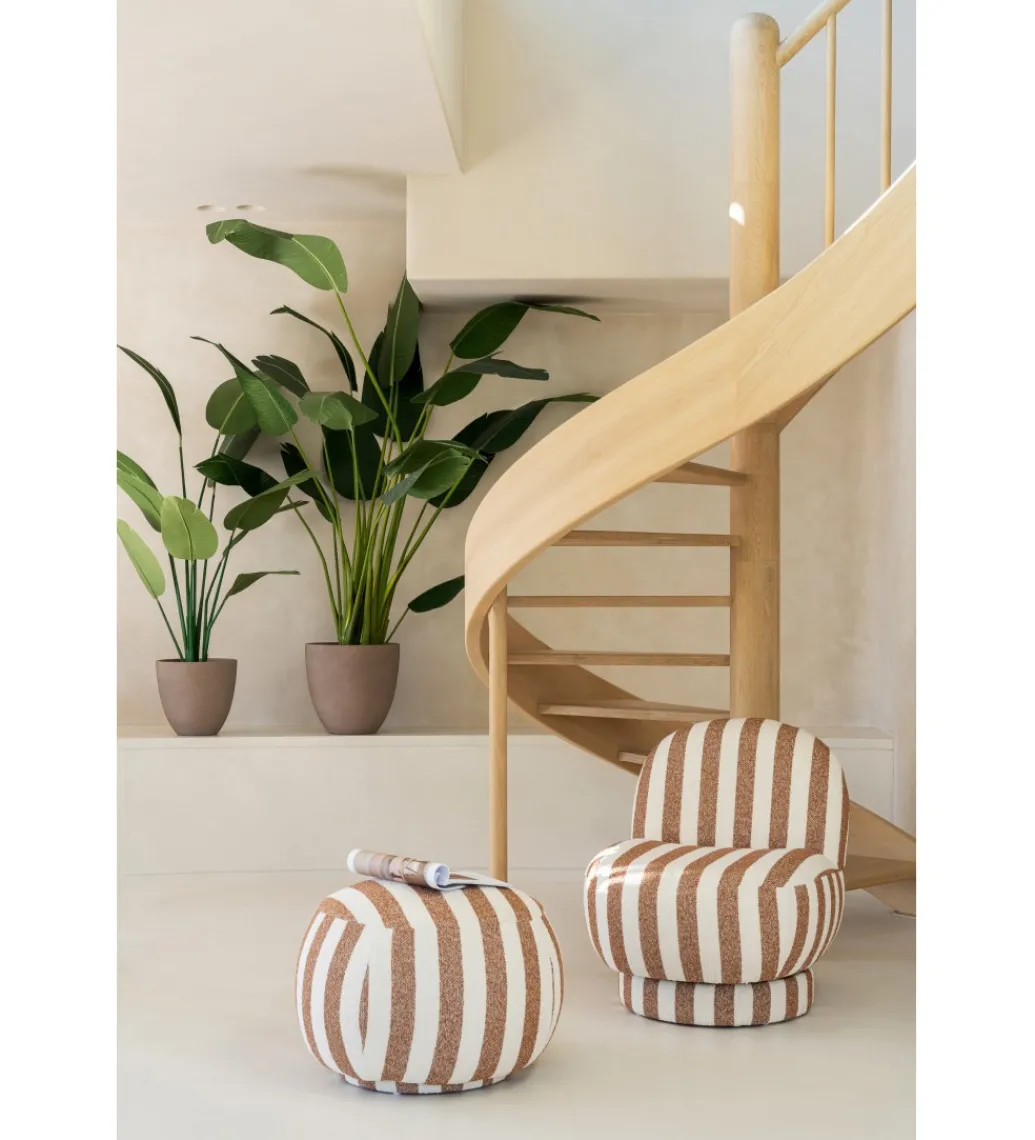 Fotel STRIPED 72 cm białokarmelowy*J-Line Sale