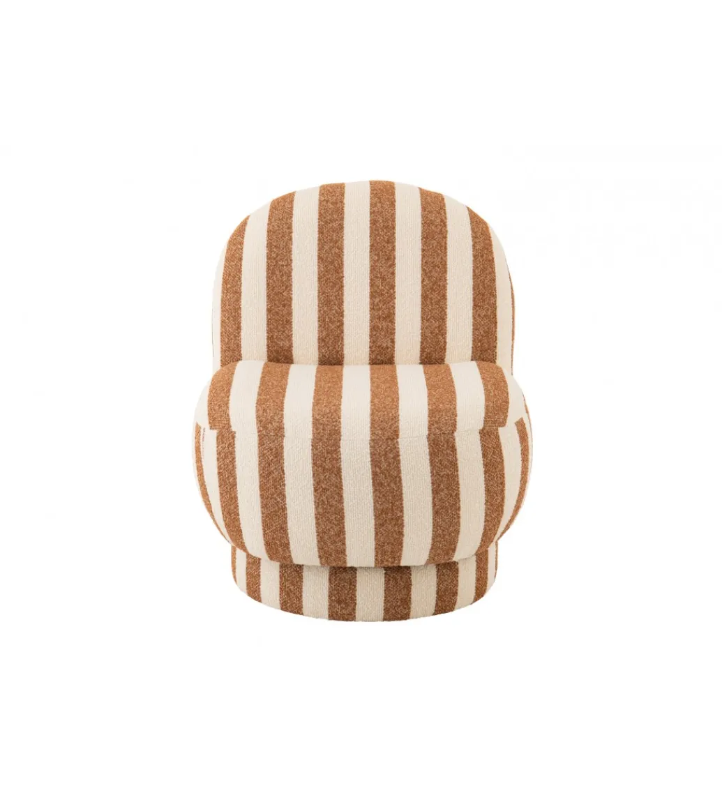 Fotel STRIPED 72 cm białokarmelowy*J-Line Sale
