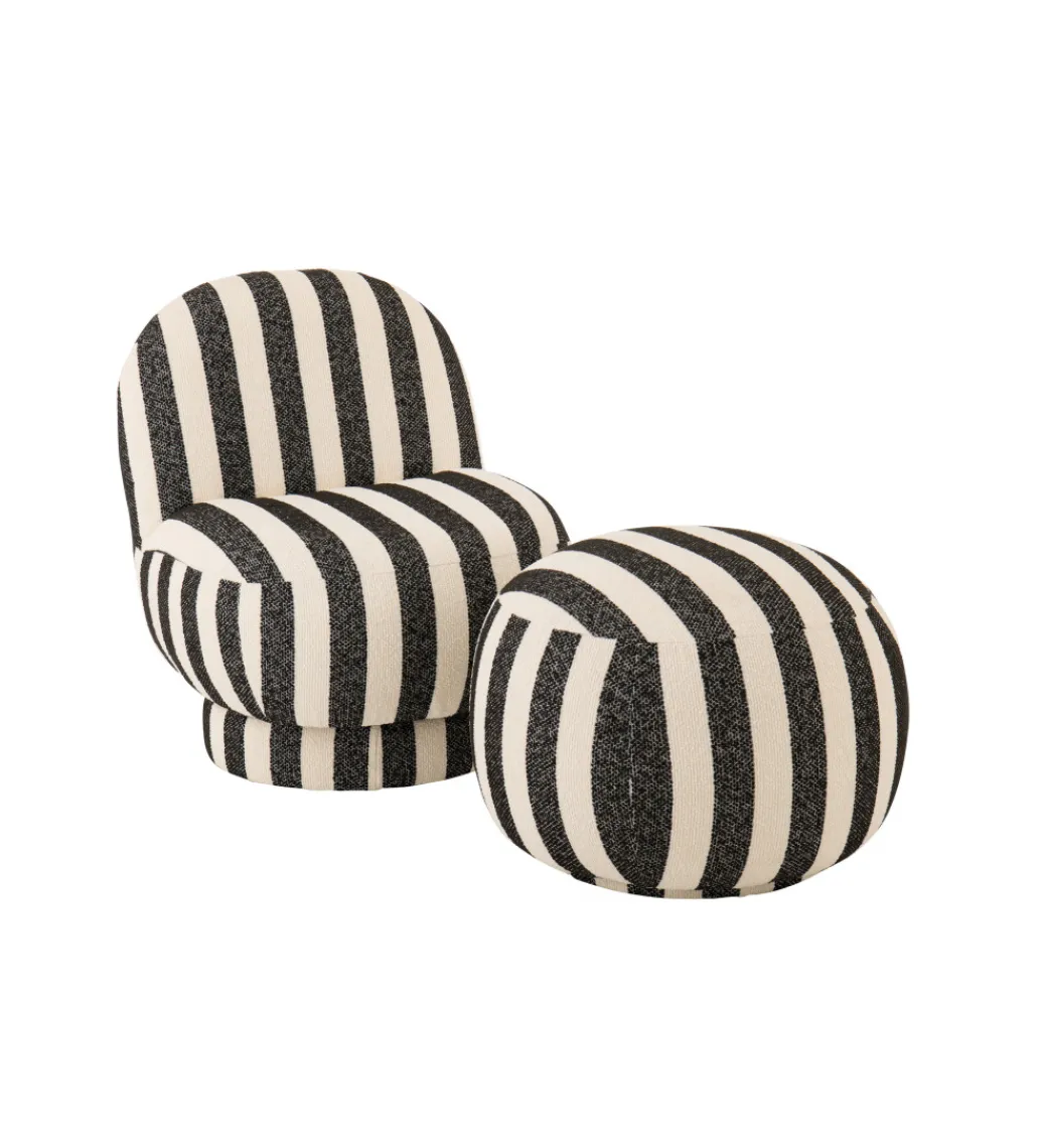 Fotel STRIPED 76 cm czarnobiały*J-Line New