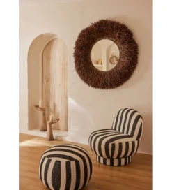 Fotel STRIPED 76 cm czarnobiały*J-Line New