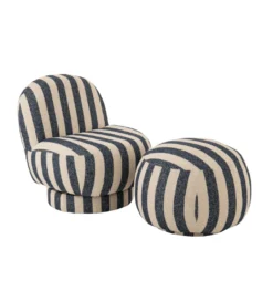 Fotel STRIPED 76 cm niebiesko biały*Zona-Design Hot