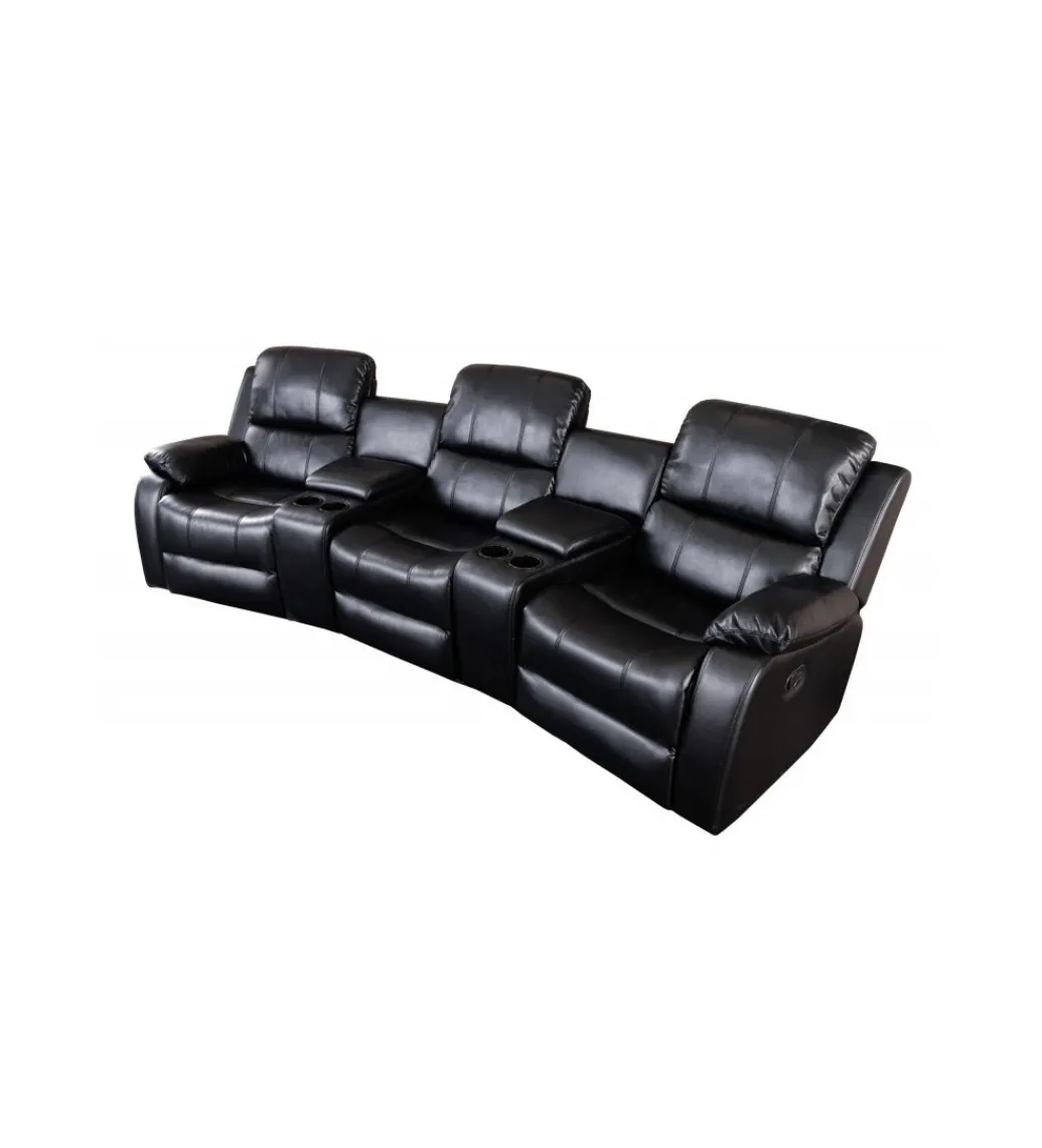 Fotel trzyosobowy DALLAS Hollywood 295 cm czarny*Invicta Interior Discount