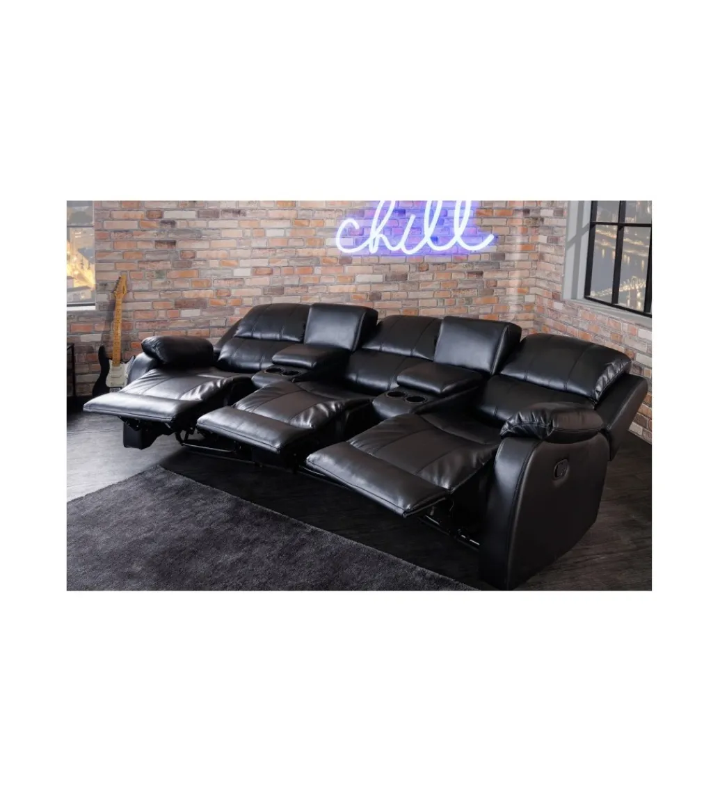 Fotel trzyosobowy DALLAS Hollywood 295 cm czarny*Invicta Interior Discount