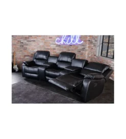 Fotel trzyosobowy DALLAS Hollywood 295 cm czarny*Invicta Interior Discount