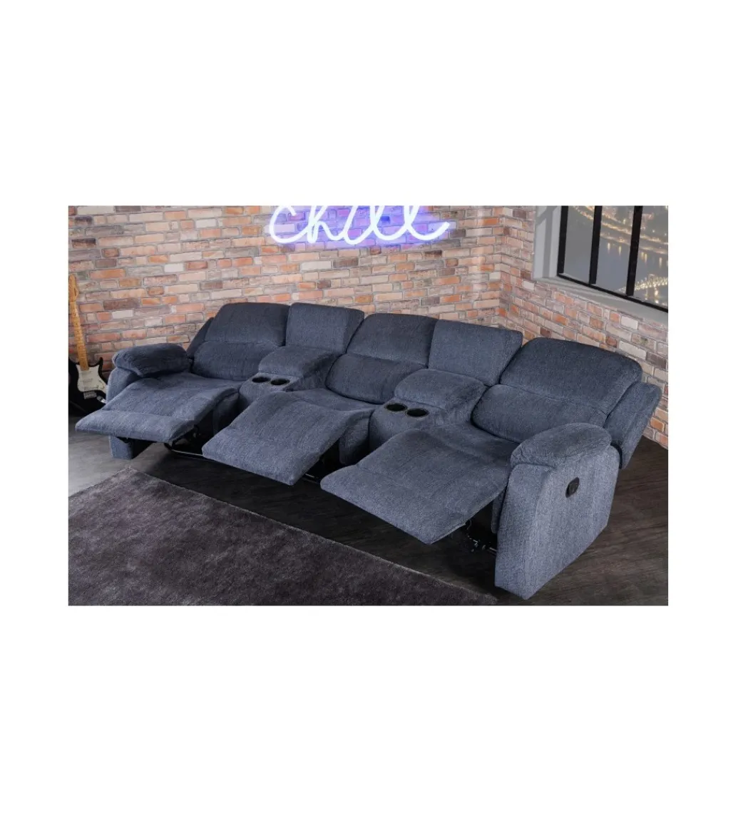 Fotel trzyosobowy DALLAS Hollywood 295 cm szary*Invicta Interior - przedsprzedaż Outlet