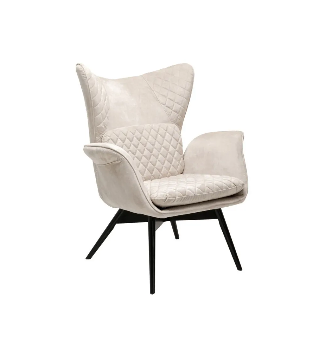 Fotel TUDOR 102 cm welwet kremowy*KARE Best
