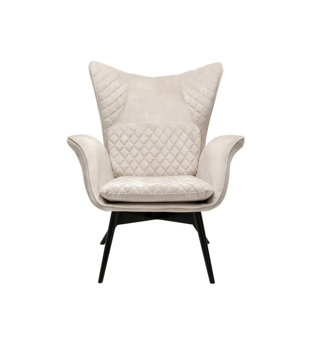 Fotel TUDOR 102 cm welwet kremowy*KARE Best