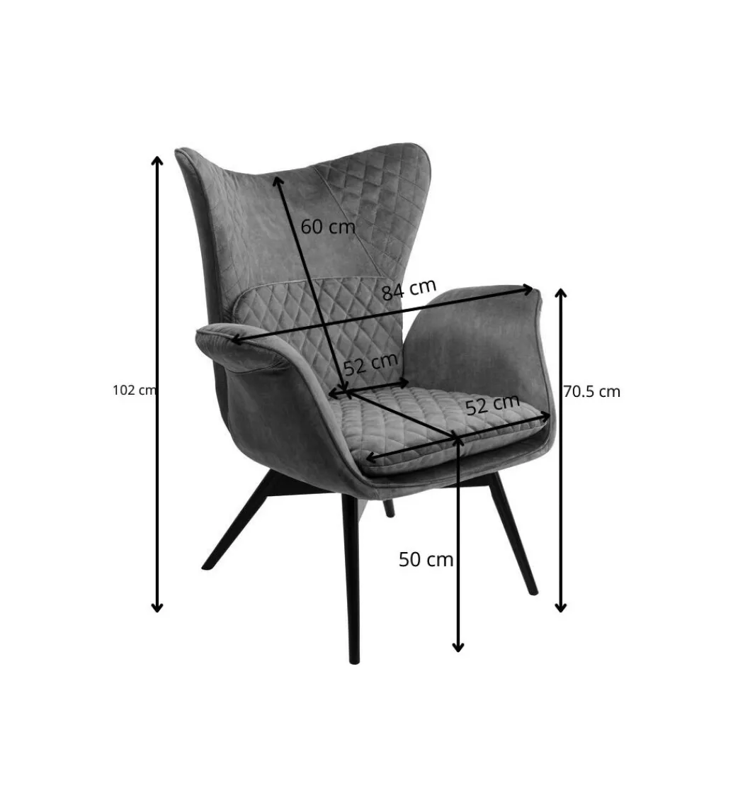 Fotel TUDOR 102 cm welwet kremowy*KARE Best
