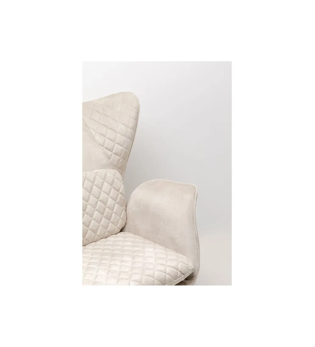 Fotel TUDOR 102 cm welwet kremowy*KARE Best