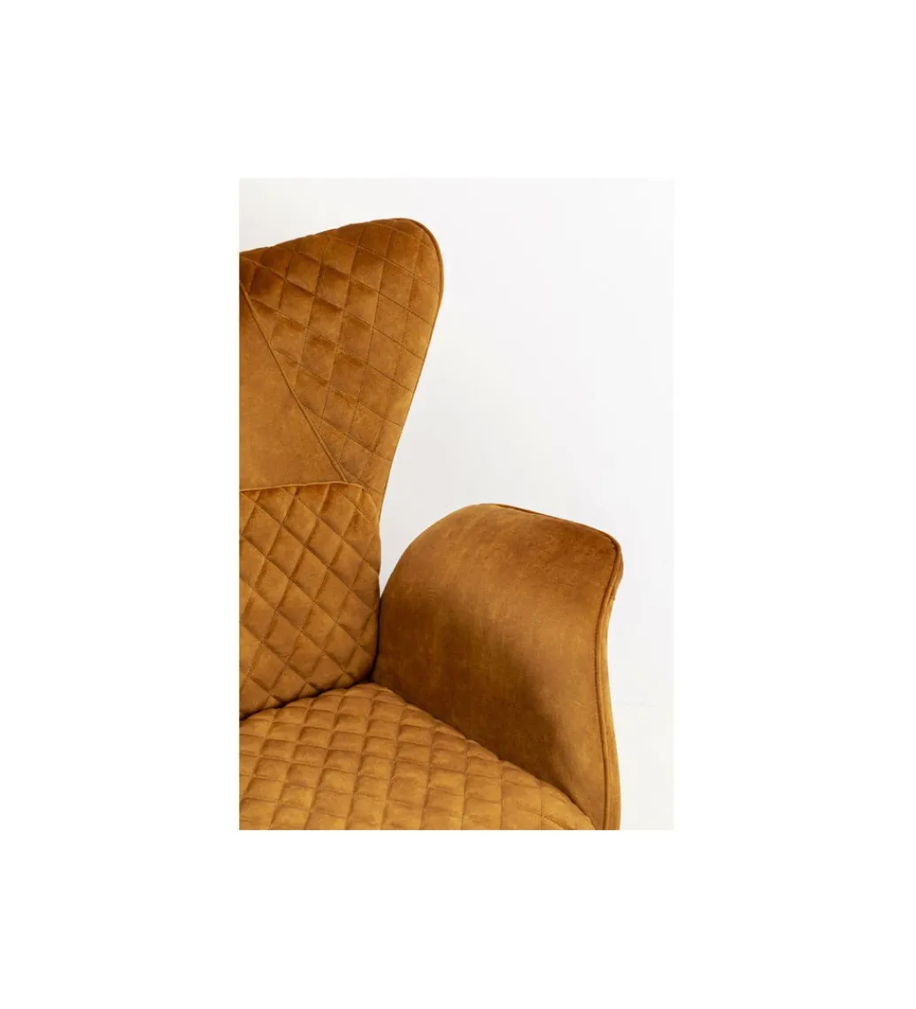 Fotel TUDOR VELVET 102 cm welur złotobrązowy*KARE