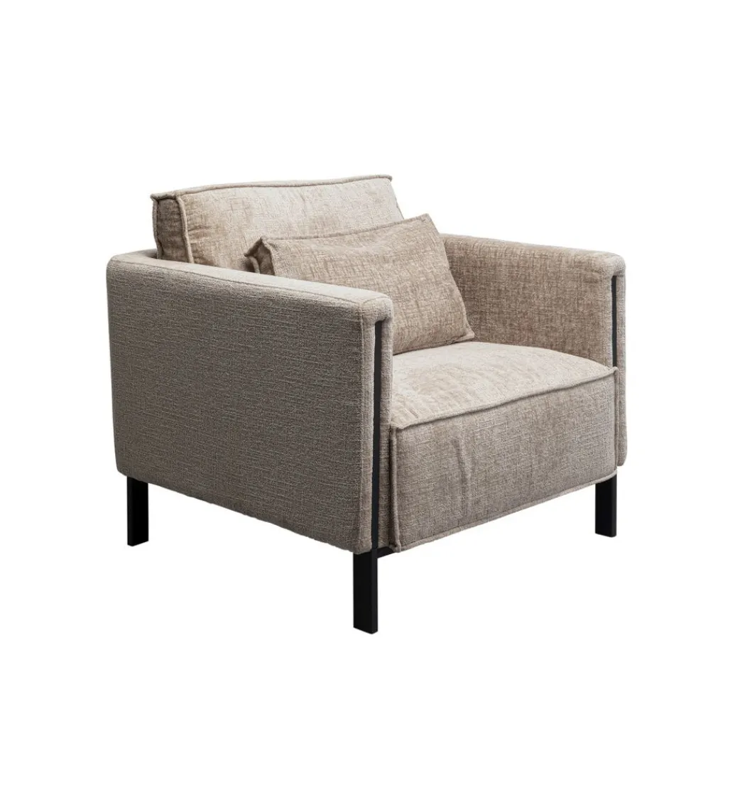 Fotel VICTOR 83 cm chenille beżowy*KARE Discount