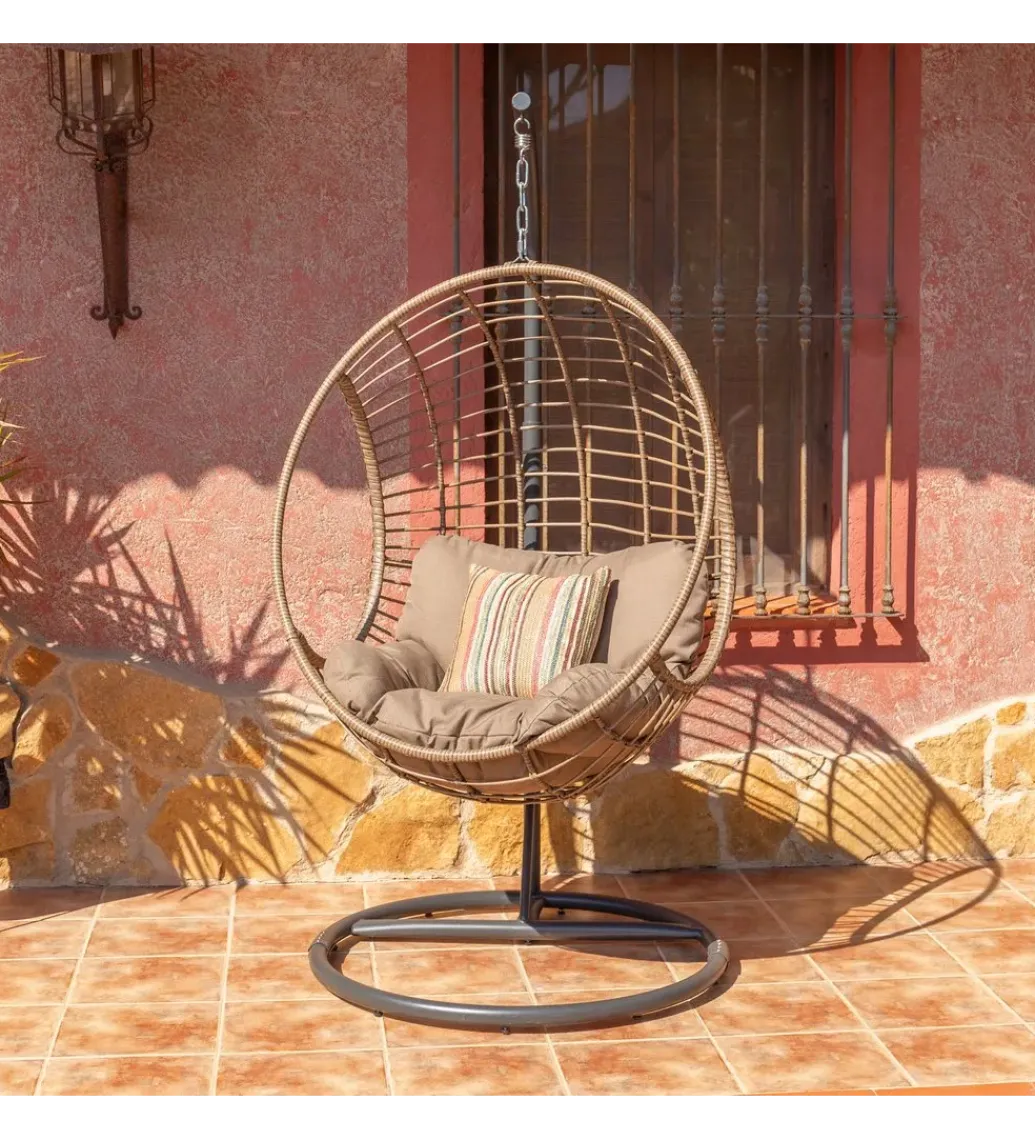 Fotel wiszący ARIKI 105 cm rattan beżowy*Zona-Design Discount