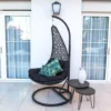 Fotel wiszący POLE DIDO 192 cm rattan czarny*Zona-Design