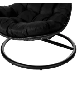 Fotel wiszący POLE DIDO 192 cm rattan czarny*Zona-Design
